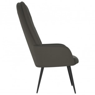 Chaise de relaxation Gris foncé Velours