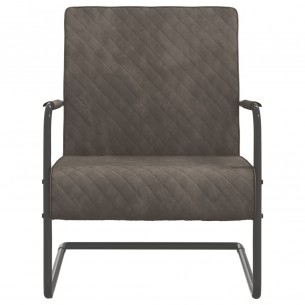 Chaise cantilever Gris clair Velours