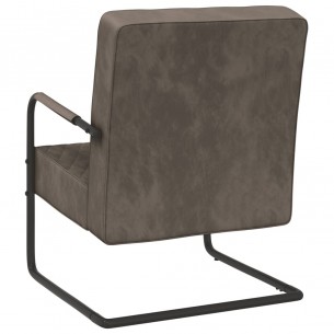 Chaise cantilever Gris clair Velours