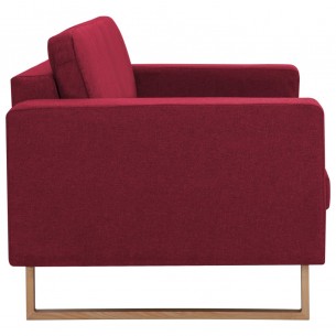 Canapé à 3 places Tissu Rouge bordeaux