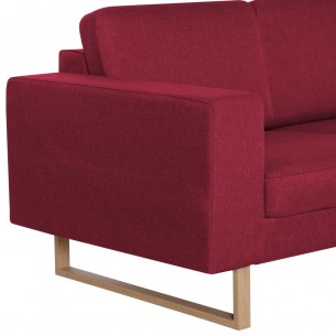 Canapé à 3 places Tissu Rouge bordeaux