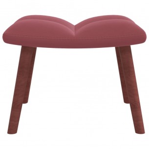 Chaise de relaxation avec repose-pied Rose Velours