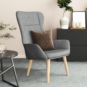 Chaise de relaxation Gris clair Tissu