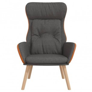 Chaise de relaxation Gris foncé Tissu et PVC