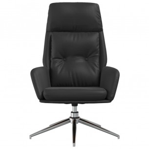 Chaise de relaxation Noir Cuir véritable