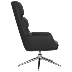 Chaise de relaxation Noir Cuir véritable