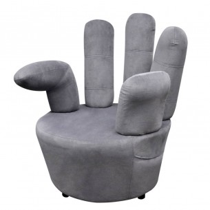 Chaise en forme de main Gris Velours Chaise en forme de main Gris Velours