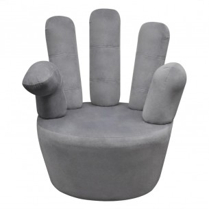 Chaise en forme de main Gris Velours Chaise en forme de main Gris Velours