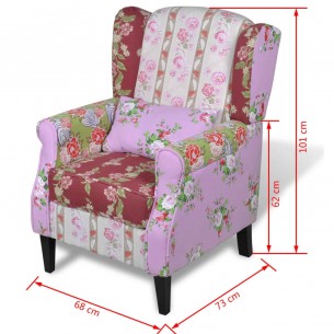Fauteuil avec design de patchwork Tissu