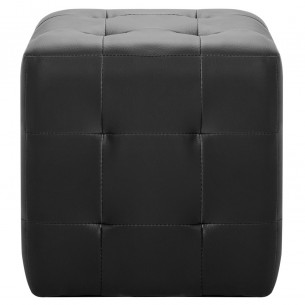 Poufs 2 pcs Noir 30 x 30 x 30 cm Similicuir