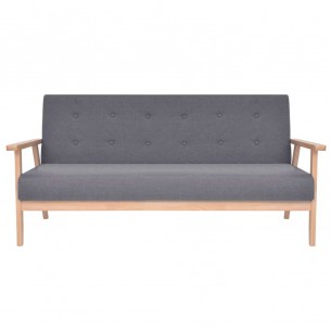 Jeu de canapé 2 pcs Tissu Gris foncé