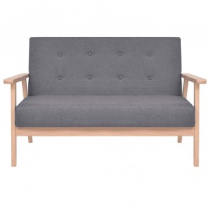 Jeu de canapé 3 pcs Tissu Gris foncé