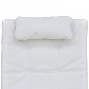 Chaise longue avec oreiller Blanc Similicuir