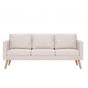 Ensemble de canapé 2 pcs Tissu Crème