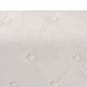 Canapé d'angle Chesterfield 5 plc Cuir artificiel Blanc