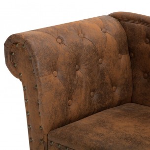 Chaise longue Marron Similicuir daim