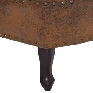 Chaise longue Marron Similicuir daim