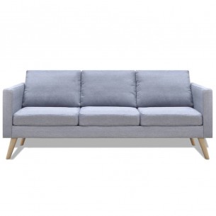Jeu de canapé à 2 places et à 3 places Tissu Gris clair