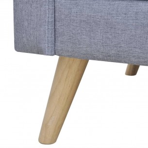 Jeu de canapé à 2 places et à 3 places Tissu Gris clair