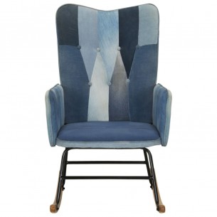 Chaise à bascule Denim Bleu Toile patchwork