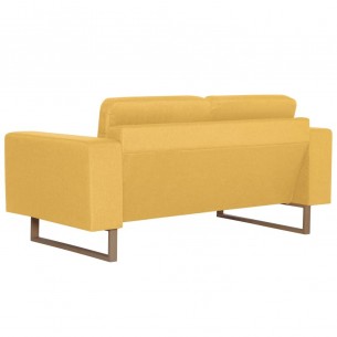 Ensemble de canapé 2 pcs Tissu Jaune