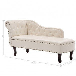 Chaise longue Blanc crème Similicuir