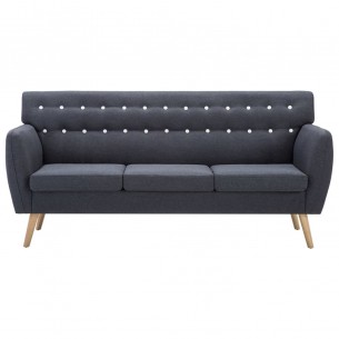 Canapé à 3 places Revêtement en tissu 172x70x82 cm Gris foncé