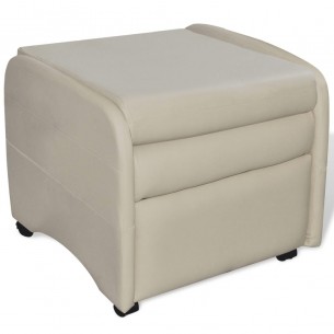 Fauteuil pliable Crème Similicuir