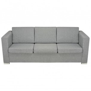 Canapé à 3 places Tissu Gris clair