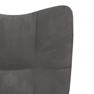Chaise de relaxation Gris foncé Velours