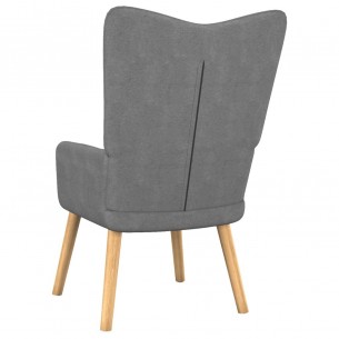 Chaise de relaxation avec tabouret Gris foncé Tissu