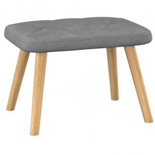 Chaise de relaxation avec tabouret Gris foncé Tissu