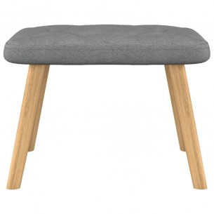 Chaise de relaxation avec tabouret Gris foncé Tissu