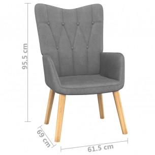 Chaise de relaxation avec tabouret Gris foncé Tissu