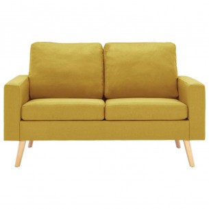 Canapé à 2 places Jaune Tissu