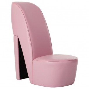 Chaise en forme de chaussure à talon haut Rose Similicuir Chaise en forme de chaussure à talon haut Rose Similicuir