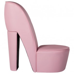 Chaise en forme de chaussure à talon haut Rose Similicuir Chaise en forme de chaussure à talon haut Rose Similicuir
