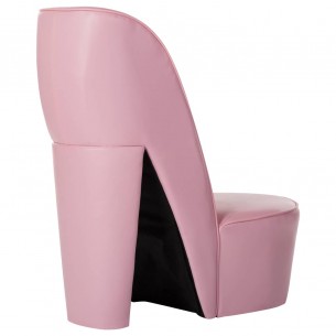 Chaise en forme de chaussure à talon haut Rose Similicuir Chaise en forme de chaussure à talon haut Rose Similicuir