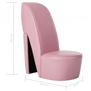 Chaise en forme de chaussure à talon haut Rose Similicuir Chaise en forme de chaussure à talon haut Rose Similicuir