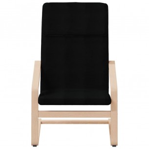 Chaise de relaxation avec repose-pied Noir Tissu