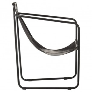 Fauteuil de relaxation Noir Cuir véritable