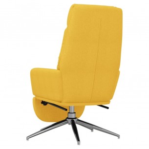 Chaise de relaxation avec repose-pied Jaune moutarde Tissu