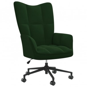 Chaise de relaxation Vert foncé Velours