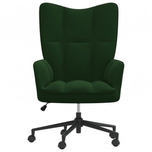 Chaise de relaxation Vert foncé Velours