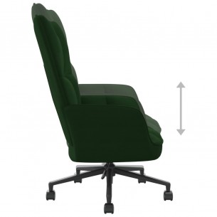 Chaise de relaxation Vert foncé Velours