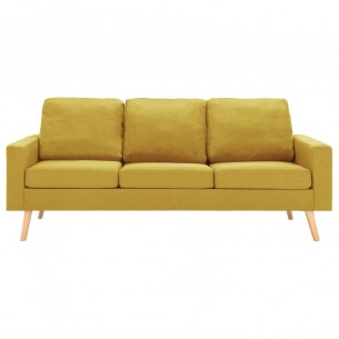 Ensemble de canapés 2 pcs Tissu Jaune