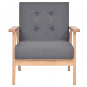 Jeu de canapé 2 pcs Tissu Gris foncé