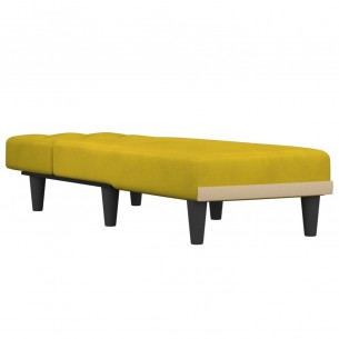 Chaise longue jaune velours