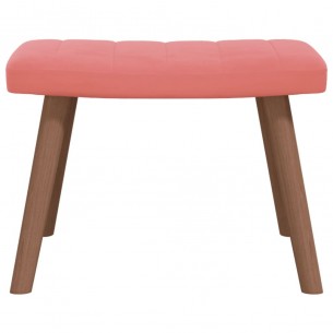 Chaise de relaxation avec repose-pied Rose Velours