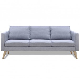 Canapé à 3 places Tissu Gris clair